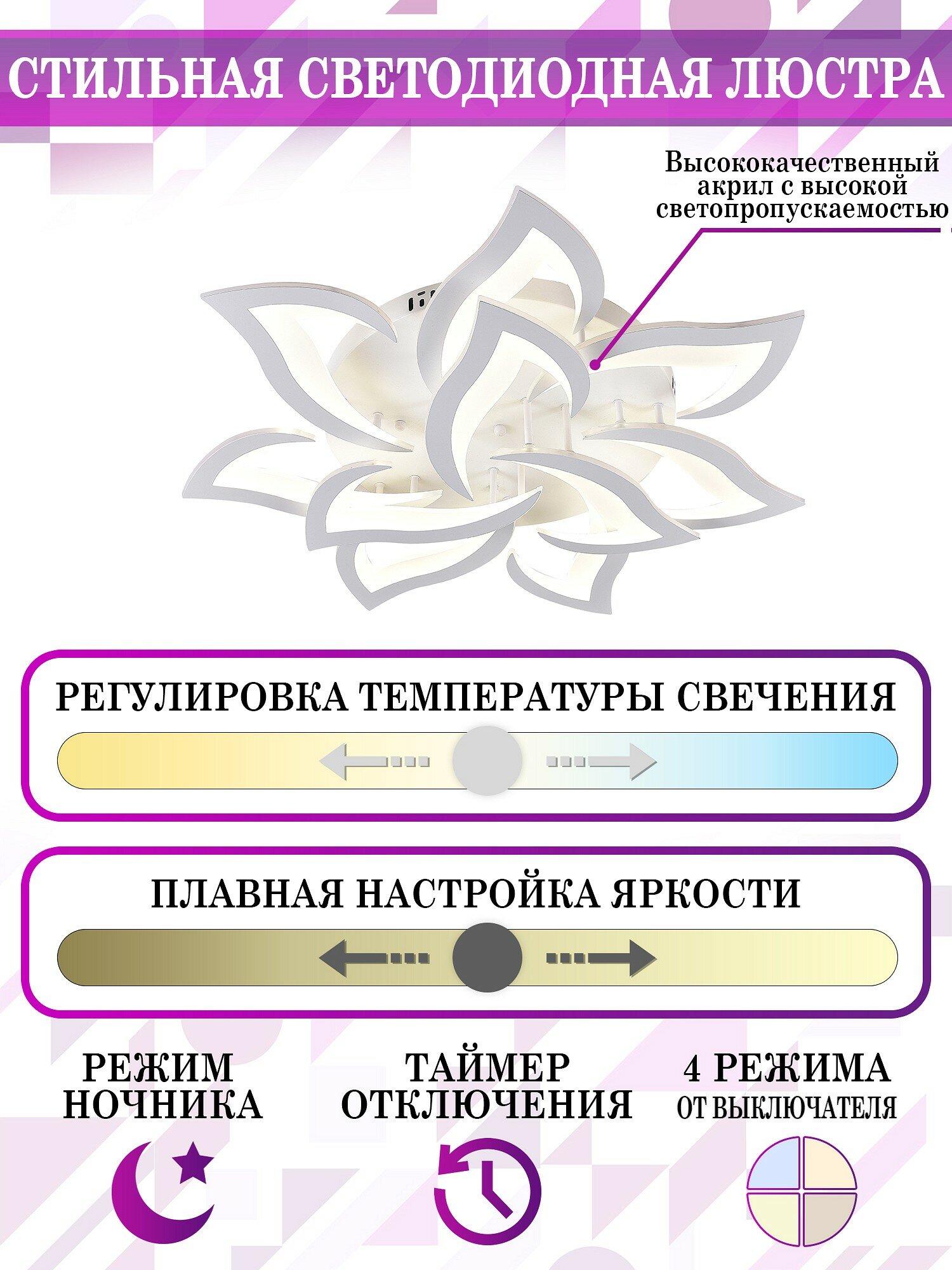 Накладная люстра Natali Kovaltseva LED LAMPS 81224 - фото №19
