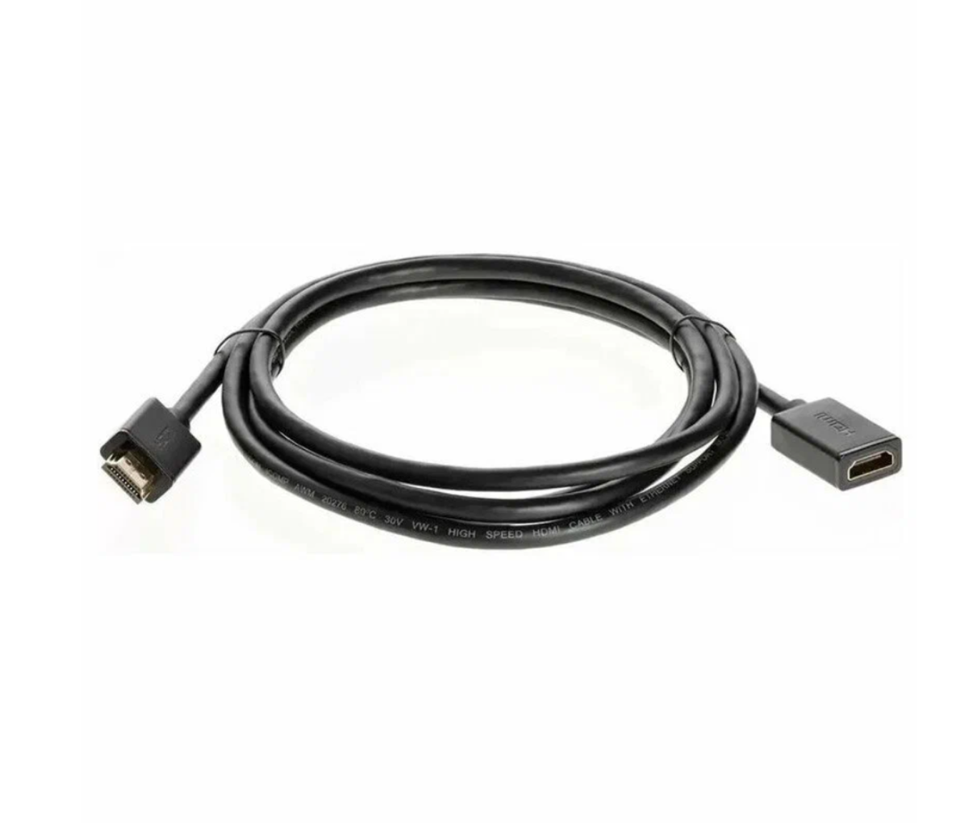 Кабель-удлинитель аудио-видео Telecom, HDMI (m) - HDMI (f) , ver 2.0, 2м, GOLD, черный [tcg235mf-2m] Noname - фото №8