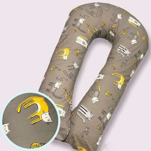 Подушка холоффайбер U Коты 340х35 (поплин)