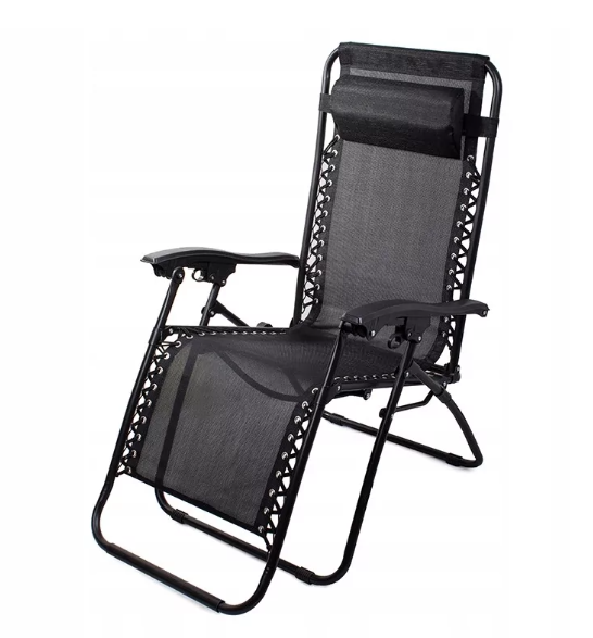 Кресло-шезлонг ECODECOR 158*64*108cм, сетка, черный - фотография № 1