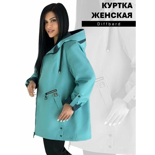 фото Куртка , размер 70, бирюзовый aura