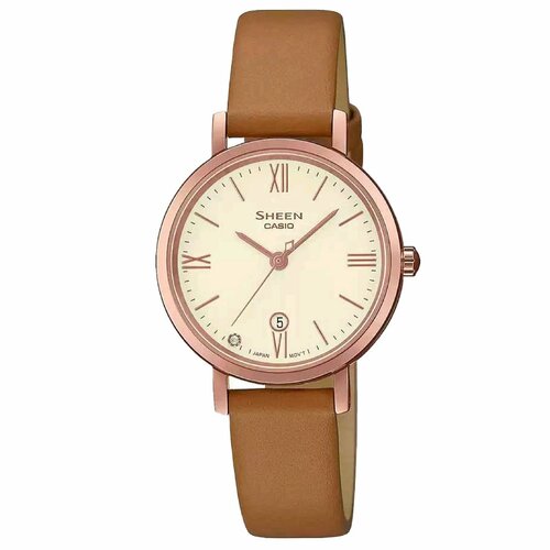 фото Наручные часы casio she-4540cgl-9a, бежевый, золотой casio sheen