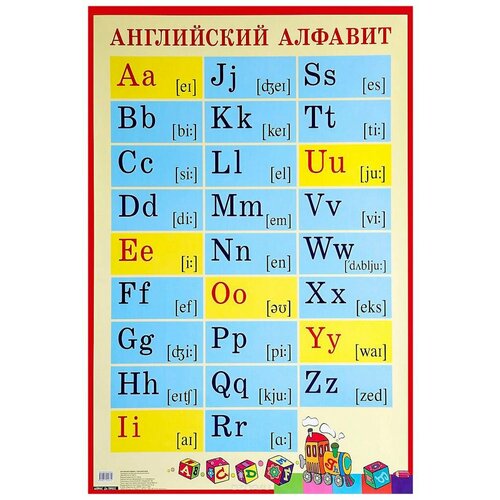 плакат таблица английский алфавит с транскрипцией 1x1 4 Плакат Английский алфавит с транскрипцией /бол./ 600х900мм