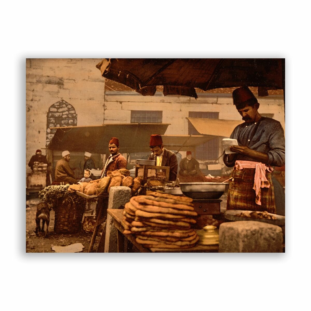 Постер, плакат на бумаге / Cook in the rue de Stamboul, Constantinople, Turkey / Размер 30 x 40 см