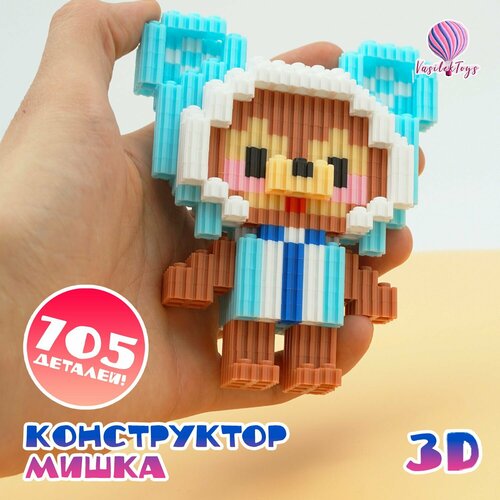 фото Конструктор 3d из миниблоков медведь игрушка 3д