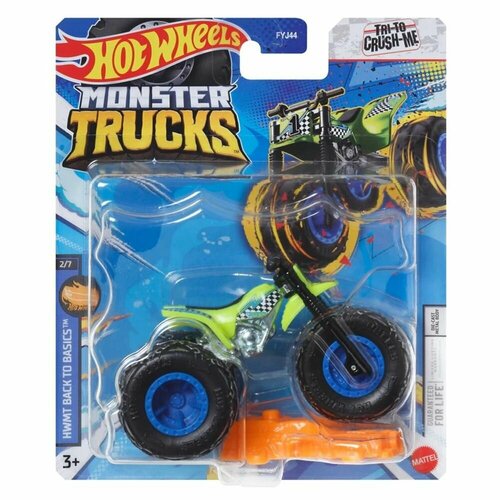 HWC70 Машинка металлическая игрушка Hot Wheels Monster Trucks Монстр трак коллекционная модель TRI TO CRUSH ME hvh73 машинка металлическая игрушка hot wheels monster trucks монстр трак коллекционная модель battle cat