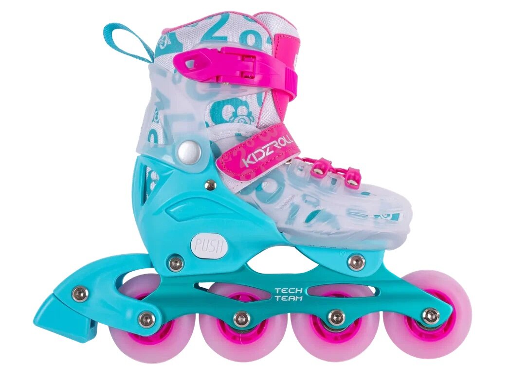 Роликовые коньки раздвижные Tech Team Kidzroll Pink р.32-35 (M) 2024