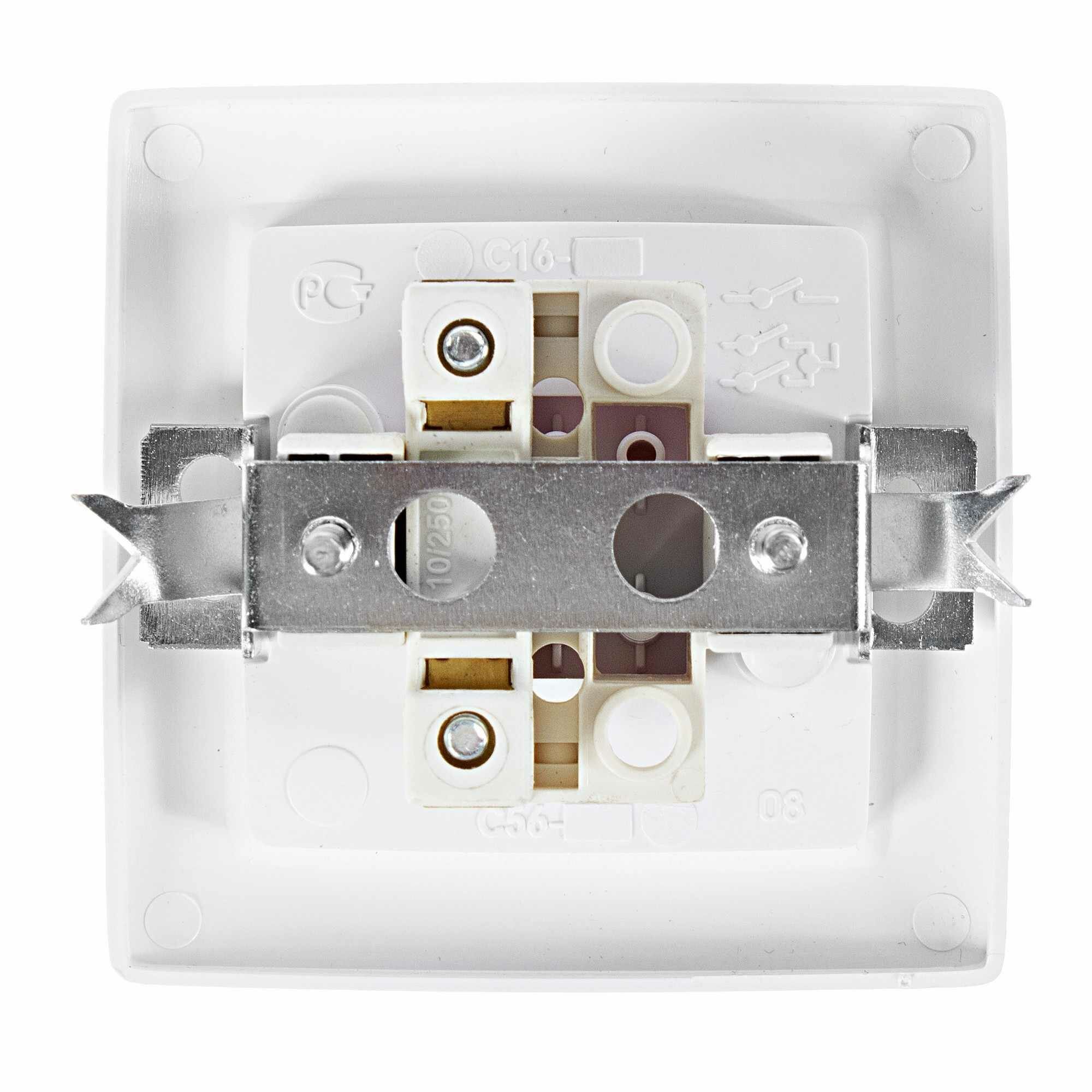 Выключатель встраиваемый Reone 1 клавиша, цвет белый - фото №2