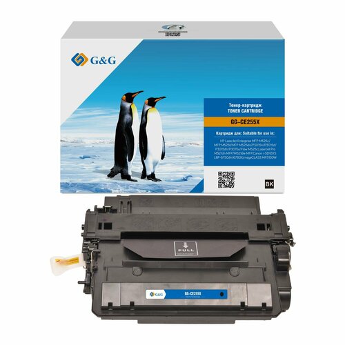 Картридж G&G NT-CE255X совместимый тонер картридж (HP 55X - CE255X) 12500 стр, черный картридж cactus cs ce255xs для hp laserjet p3015 p3010 m521 m525c 12500 стр черный