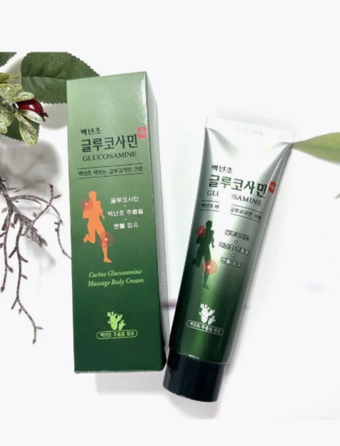 Корейский обезболивающий массажный крем-гель c глюкозамином (Juno Cactus Glucosamine Massage Body Cream), 150 мл