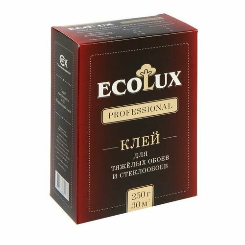 Клей обойный ECOLUX Professional, стеклообои, 250 г клей обойный клей для обоев ecolux professional тяжелые обои стеклообои 250 г