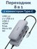 Адаптер HOCO HB32 8-in-1, Разветвитель Type-C to HDMI + RJ45 + US...