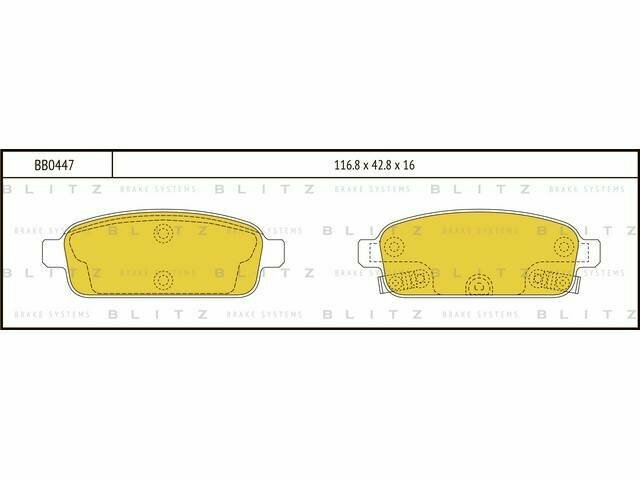 Колодки тормозные дисковые задние CHEVROLET Cruze 09->OPEL Astra J/Mokka/Zafira 12-> BB0447