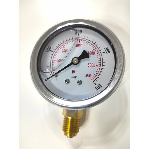 Манометр радиальный d63 0-400 bar виброустойчивый (заполненый глицерином)