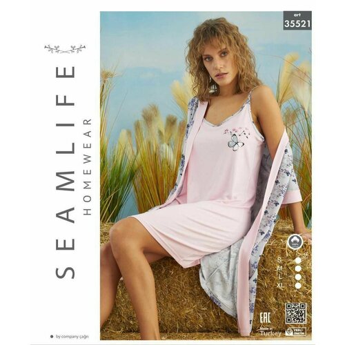 Пижама SEAMLIFE, размер l, мультиколор, розовый