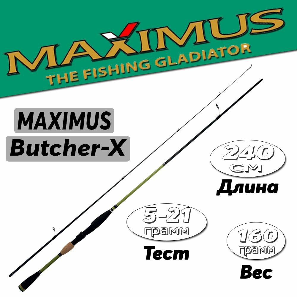 Спиннинг для рыбалки Maximus BUTCHER-X 24ML 2,4 m 5-21g