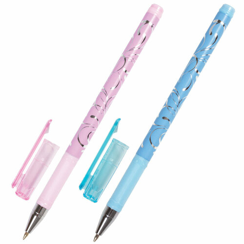 Ручка шариковая BRAUBERG "Flowertime", синяя, корпус ассорти, узел 0,7 мм, линия письма 0,35 мм, 141539 упаковка 12 шт.