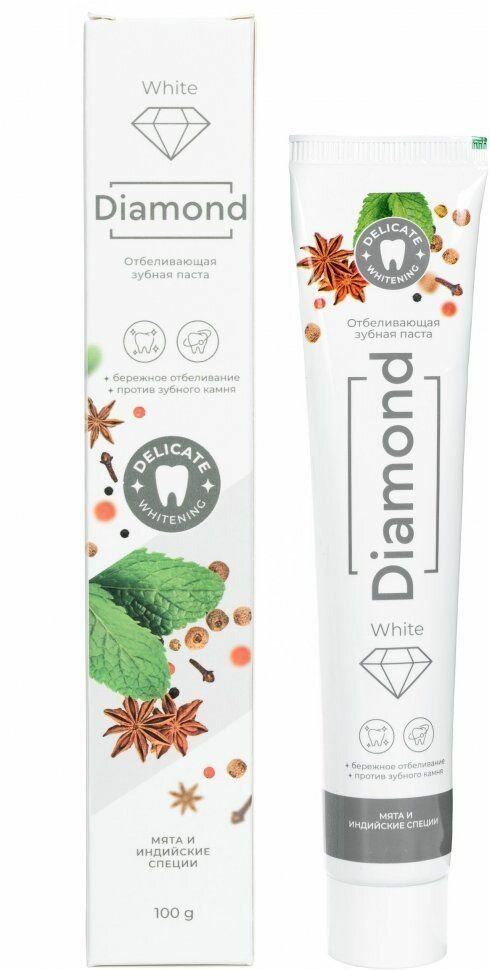 Паста зубная против зубного камня с мятой и индийскими специями White diamond Doral Collection 100г Daxal Cosmetics Pvt.Ltd - фото №6
