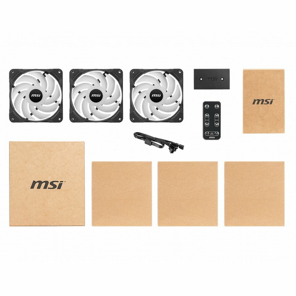 MAX F12A-3H 3*ARGB 120mm fans with hub and remote control MSI - фото №19