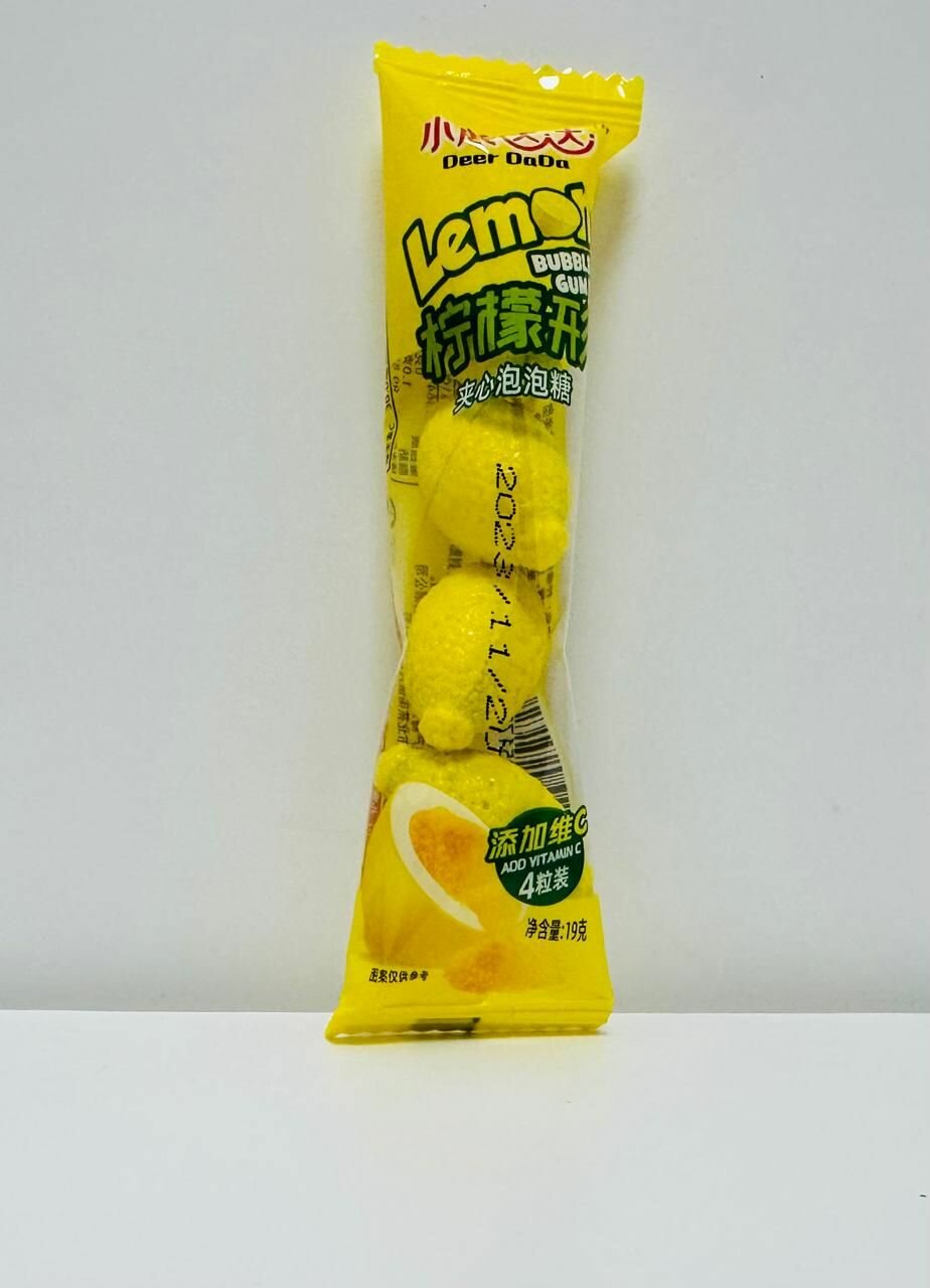 Жевательная резинка BUBBLE GUM Lemon со вкусом лимона, 20 штук по 19 г