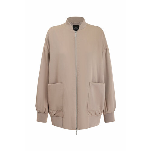 Куртка Armani Exchange, размер M, бежевый inspire бомбер укороченный с накладными карманами молочный