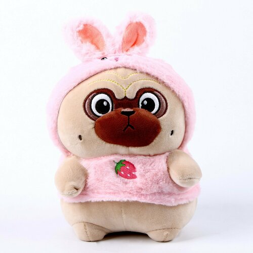 Мягкая игрушка Мопс в костюме зайки 21 см 706₽