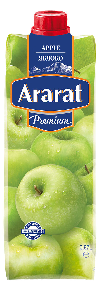 Сок Ararat Premium Яблоко, без сахара, 0.97 л