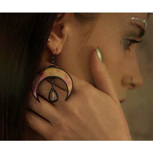 Серьги KATE SHO, стекло, розовый