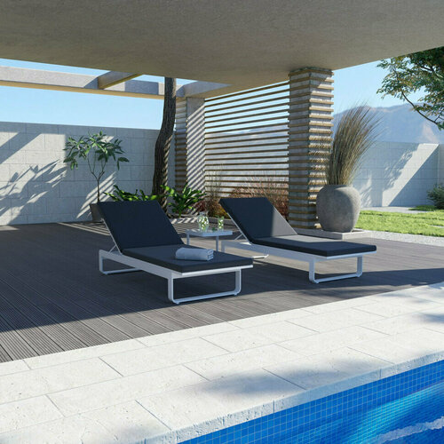 Шезлонг LETTO антрацит - белый каркас 59900₽