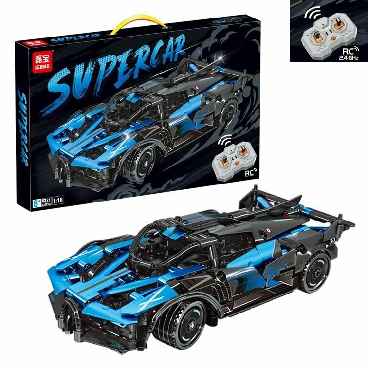 8321 Конструктор Technic Bugatti Bolide, спортивная машина Техник Бугатти Болид 429 деталей на пульте управления