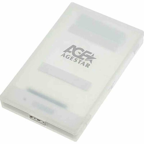 Корпус для HDD/SSD AgeStar 3UBCP1-6G SATA USB3.0 пластик белый 2.5 внешний корпус для hdd ssd agestar 3ubcp1 6g sata пластик белый 2 5