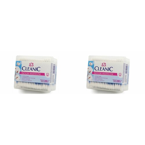 Cleanic Ватные палочки гигиенические Soft&Comfort в круглой коробке, 200 шт, 2шт