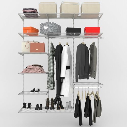 Гардеробная система LIGROOM в прихожую №2, 1731х382х2022 мм, Белая