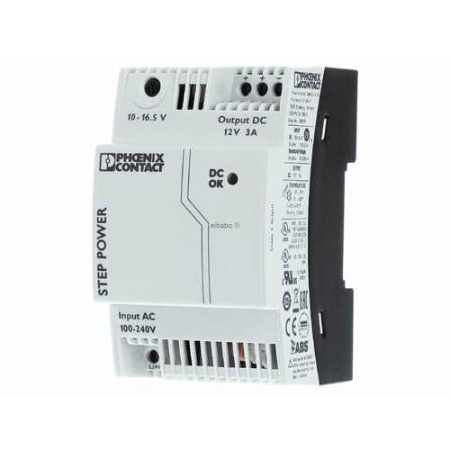 Источник питания постоянного тока 85 . 264 В / 12 В, 36 Вт STEP-PS/ 1AC/12DC/3 – Phoenix – 2868570 – 4046356309578