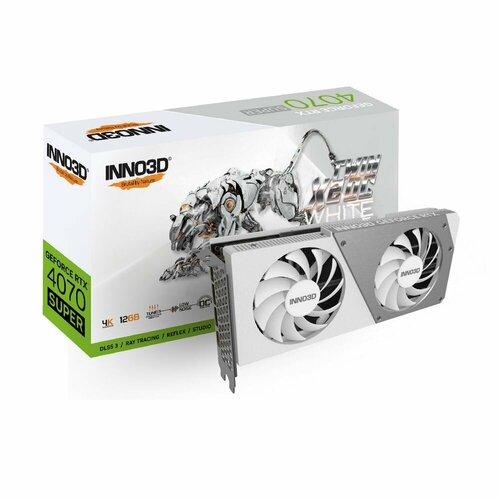 Видеокарта INNO3D RTX 4070 Super Twin X2 OC WHITE//RTX4070, HDMI, DP*3, 12G, D6X (N407S2-126XX-186162W) видеокарта 8 gb inno3d geforce rtx3070 twin x2 oc n30702 08d6x 171032lh