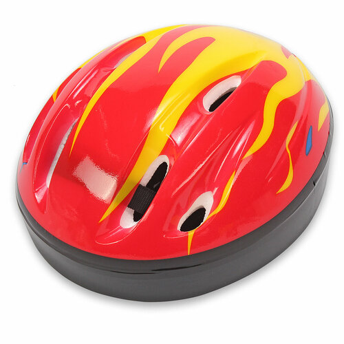 Шлем детский защитный для катания на велосипеде, самокате, роликах, скейтборде, обхват 52-54 см, размер М, 25х20х14 см, красный – 1 шт
