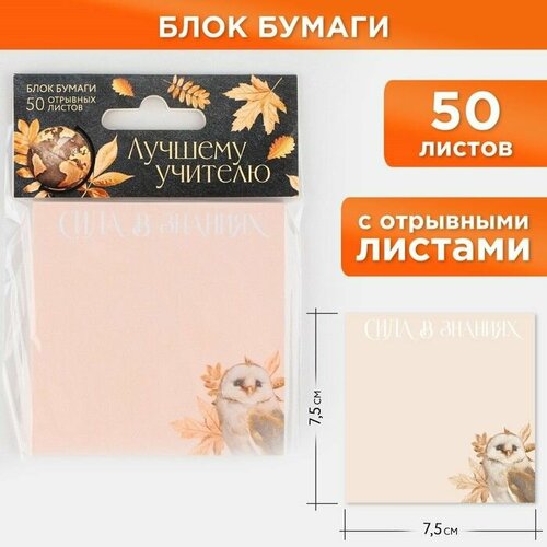 Бумажный блок для записи с отрывными листами Лучшему учителю 50 листов 75 см х 75 см 418₽