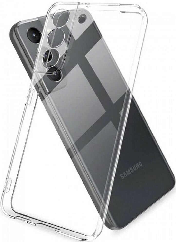 Силиконовый чехол для Samsung Galaxy S22 Plus / Самсунг Галакси С22 Плюс, с защитой камеры, прозрачный