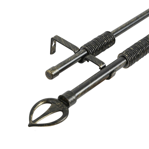 Карниз двухрядный Капля 300 см металл цвет черно-желтый 8933₽