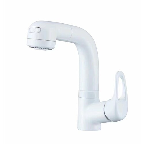 Смеситель для кухни с выдвижной лейкой manya белый 4857₽