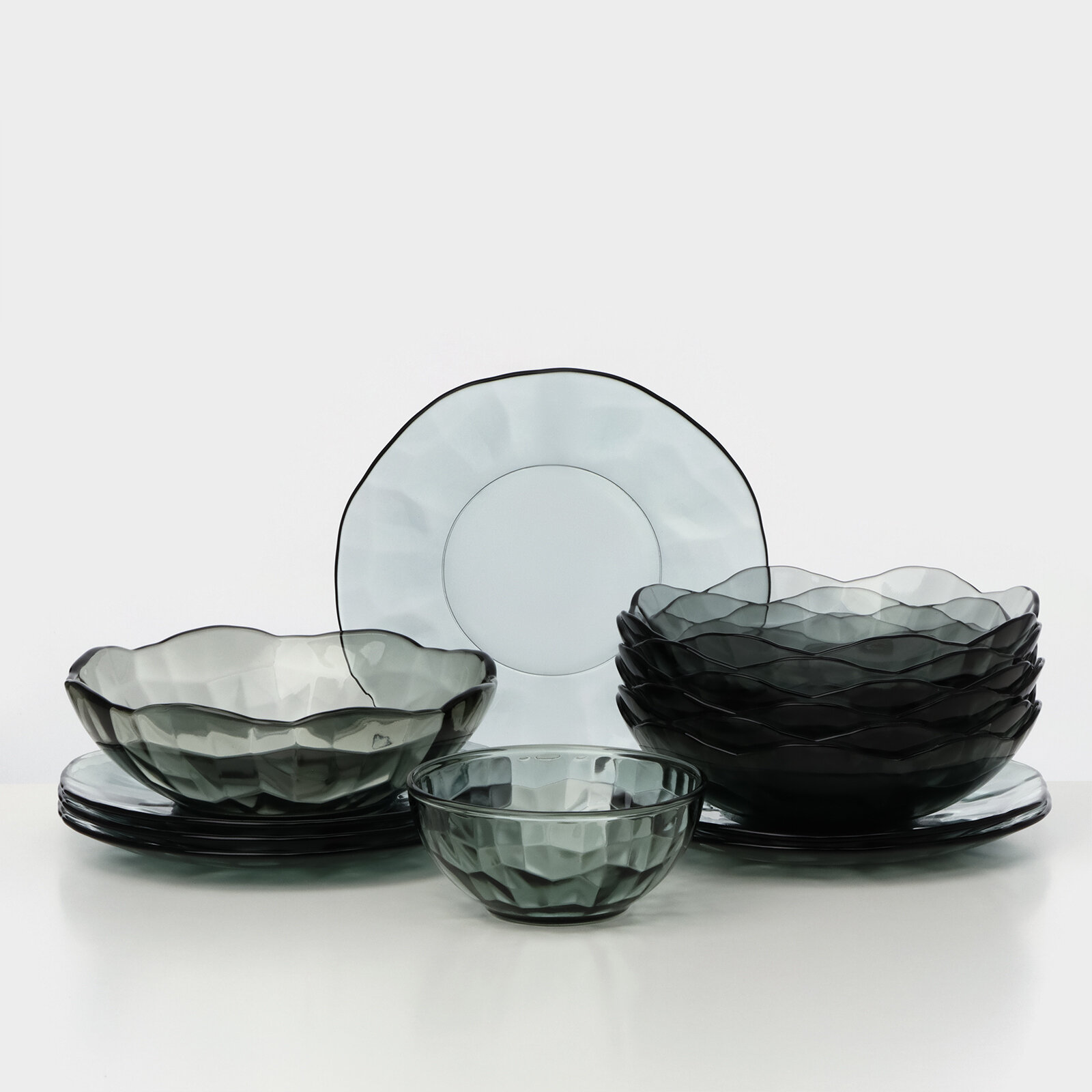 Набор посуды Ca del vetro "BLACK DIAMOND" 14 предметов