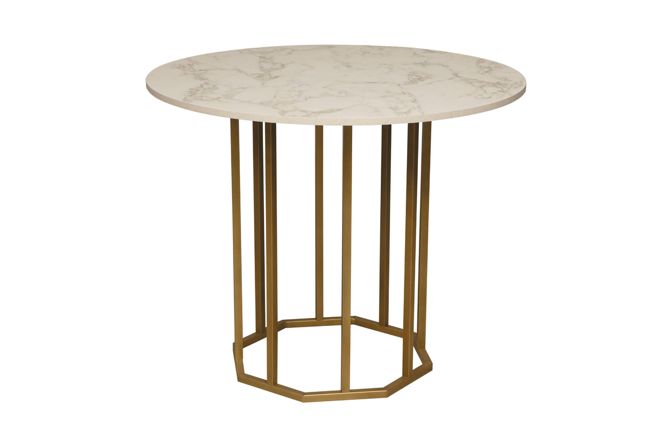 фото Стол обеденный Олимп Терция металл черный / мрамор белый 91.5x91.5x75.5 см