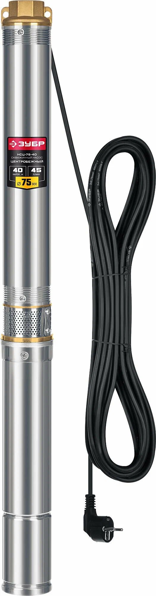 фото Насос скважинный, центробежный ЗУБР НСЦ-75-40 550Вт