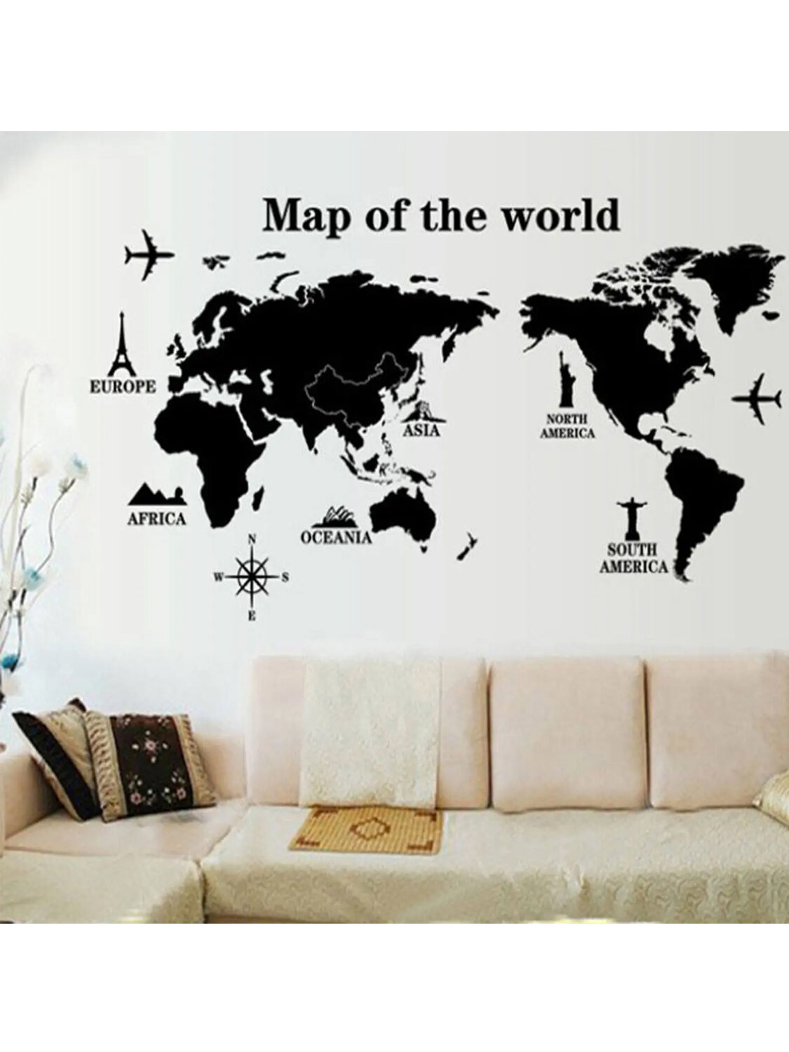 Декоративная интерьерная наклейка World Map