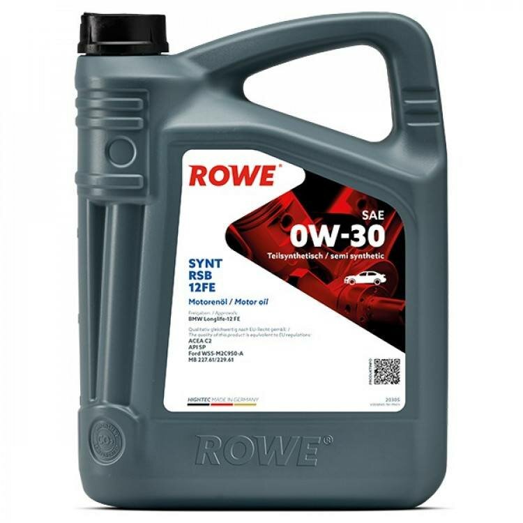 Масло моторное ROWE HIGHTEC SYNT RSB 12FE SAE 0W-30 (5л) ROWE-0W30-H-RSB-5L