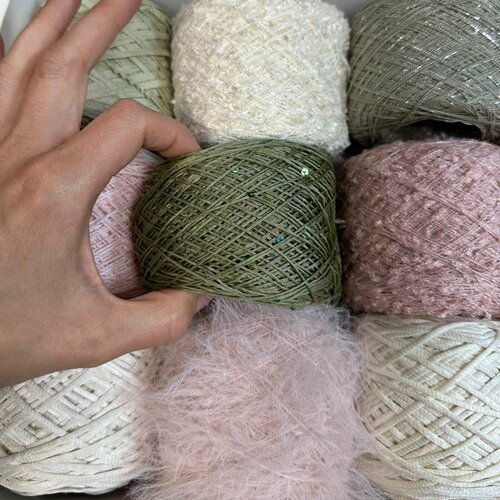 Набор итальянской фантазийной пряжи. Акварель. Вес набора: 490гр