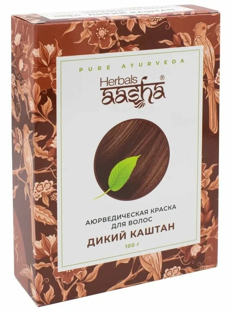 Краска для волос Дикий Каштан Аюрведическая Aasha Herbals 100г