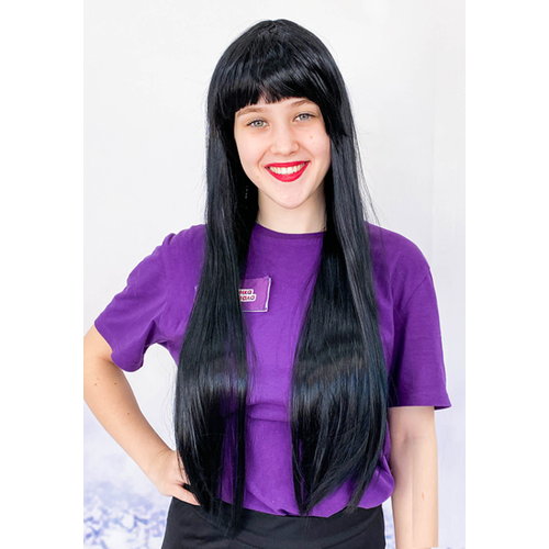 Парик Валентина, искусственные черные длинные волосы