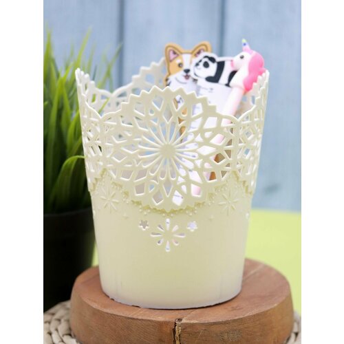 Подставка для канцелярии органайзер настольный Ornament white 17 см 329₽