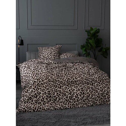 КПБ постельное белье 2 сп. с евро простыней поплин (Леопард) LEVTEX